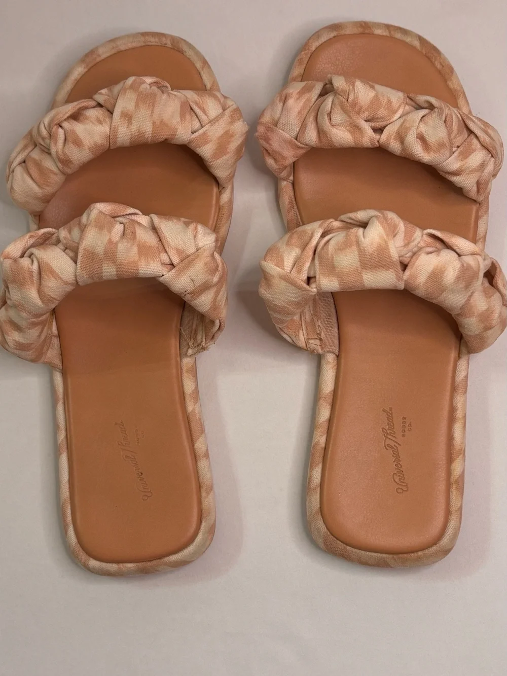 Universal Thread Goods Co. Woven Double-Strap Slide Sandals - Peach